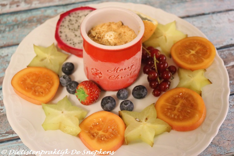 fruitdessert ijs Kerstmis