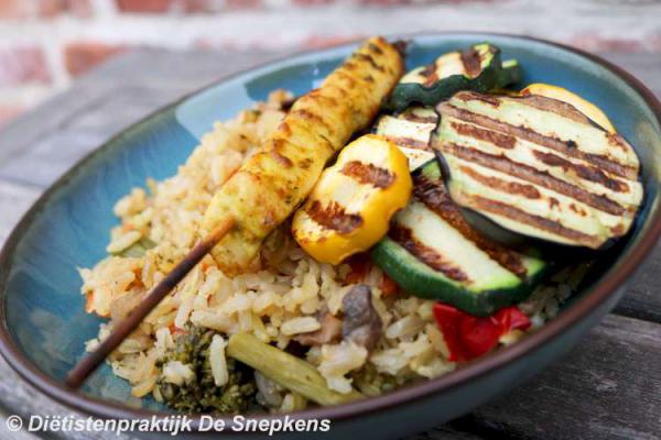 gegrilde courget met rijst
