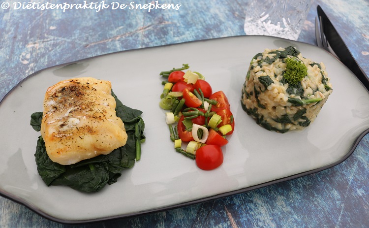 lengfilet rijst spinazie