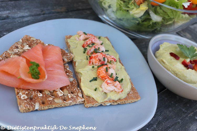 toast guacemole rivierkreeftjes